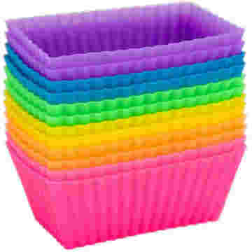 Proveedor de Amazon Rectangular de silicona Nonstick Baking Cups Cupcakes Mold